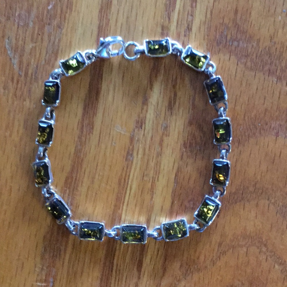 Green amber bracelet